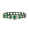 Image 1 : 30.12 ctw Emerald & Diamond Bracelet 14K White Gold - REF-336G4W