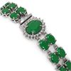 Image 2 : 30.12 ctw Emerald & Diamond Bracelet 14K White Gold - REF-336G4W