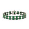 Image 3 : 30.12 ctw Emerald & Diamond Bracelet 14K White Gold - REF-336G4W
