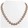 Image 1 : 31.92 ctw Princess Cut Diamond Micro Pave Necklace 18K Rose Gold - REF-4440Y3X