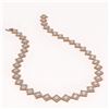 Image 2 : 31.92 ctw Princess Cut Diamond Micro Pave Necklace 18K Rose Gold - REF-4440Y3X