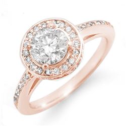 1.75 ctw Certified VS/SI Diamond Ring 14k Rose Gold - REF-429W8H