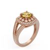 Image 2 : 2.09 ctw Canary Citrine & Diamond Victorian Ring 14K Rose Gold - REF-83K6Y