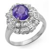 Image 1 : 2.70 ctw Tanzanite & Diamond Ring 18k White Gold - REF-100G2W