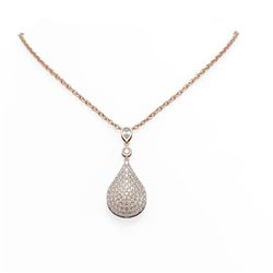 5.67 ctw Diamond Necklace 18K Rose Gold - REF-433K6Y