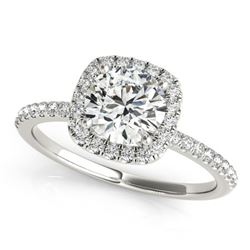 1.25 ctw Certified VS/SI Diamond Halo Ring 18k White Gold - REF-276M8G