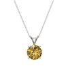 Image 3 : 1.50 ctw Certified Intense Yellow Diamond Necklace 10k White Gold - REF-233A2N