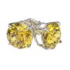 Image 3 : 1.97 ctw Certified Intense Yellow Diamond Stud Earrings 10k White Gold - REF-294K5Y