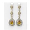 Image 1 : 10.27 ctw Canary Citrine & Diamond Earrings 18K Yellow Gold - REF-374Y4X