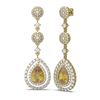 Image 2 : 10.27 ctw Canary Citrine & Diamond Earrings 18K Yellow Gold - REF-374Y4X