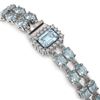 Image 3 : 15.45 ctw Aquamarine & Diamond Bracelet 14K White Gold - REF-268Y4X