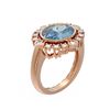 Image 1 : 4.04 ctw Blue Topaz & Diamond Ring 18K Rose Gold - REF-154M5G