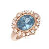 Image 3 : 4.04 ctw Blue Topaz & Diamond Ring 18K Rose Gold - REF-154M5G