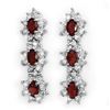 Image 1 : 2.81 ctw Ruby & Diamond Earrings 18k White Gold - REF-143W6H