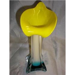 Blown Art Glass Vase Yellow #1446213