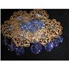 Filigree brooch with blue crystals #1446678
