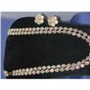 Double strand cut crystal necklace w/earrings #1446692
