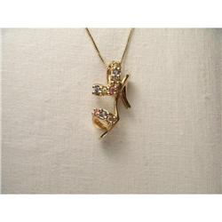 10K 14K Multi-Color Sapphire Shoe Pendant Charm#1447175