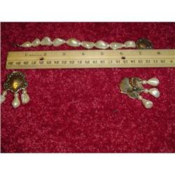 Foree Set Vintage Bracelet and Clip-on Errings #1447187