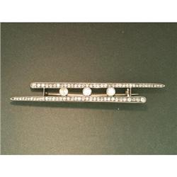 Vintage 5.10tcw OMC Diamonds Platinum Bar Pin #1467650