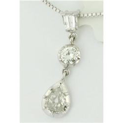 Vintage 1.50tcw Diamond 3 Down Platinum Pendant#1467682