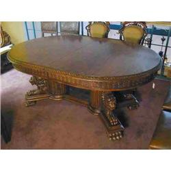 Walnut Carved Dining Table #1467750