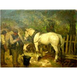 Amazing Mose Bianchi Oil Painting, Stable #1467847