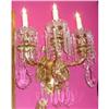 Image 1 : PAIR OF GILT BRONZE AND CUT CRYSTAL SCONCES #1467898