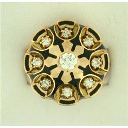 Antique 0.65tcw  Dia 14k Y Gold Princess Ring  #1473695