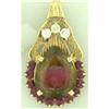 Image 1 : 11.87ct Tourmaline Ruby & Dia 14k  Gold Pendant#1473715
