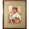Image 1 : Gayle, Framed Watercolor Painting, Woman with #1473834