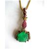 Image 1 : OLD CARVED EMERALD NECKLACE w. #1474086