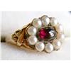 Image 1 : Georgian Ruby & Pearl Ring #1486807