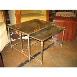 French Art Deco Brass Nesting Tables #1486942
