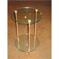 French Neoclassical Brass and Glass Table #1487012