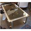 Image 1 : Chrome and Glass Art Deco Coffee Table #1487030