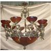 Image 1 : Cast Bronze and alabaster chandelier #1487528