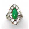 Image 1 : Art Deco 18Kt,  Jade and Diamond Ring #1487560