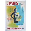 Image 1 : ORIGINAL 50s CARLU PAN AMERICAN PARIS POSTER #1487720
