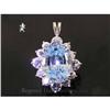 Image 1 : RHJ Sparkling Lite Blue Cubic Zirconium Pendant#1497818