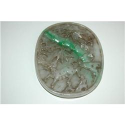 Chinese Carved Jadeite Plaque #1498019