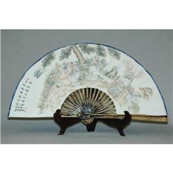 Chinese  Famille  Rose  Porcelain  Fan #1498030