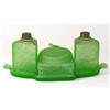 Image 1 : Tiffin Tweety Bird Green Satin Glass Vanity Set#1498155