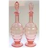 Image 1 : Pink Depression Glass Decanters (2) #1498176