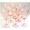 Image 1 : Pink Etched Depression Glass 6 1/2in Stems (8) #1498202