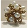 Image 1 : 18K Gold Ring 7 Large Baroque Pearls #1498412
