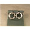 Image 1 : Estate 14K WG Gold Diamond Loop Hoop Earrings #1498423