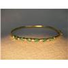 Image 1 : Rare Estate 14K YG Gold Emerald Diamond Bangle #1498460
