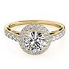 1.65 ctw Certified VS/SI Diamond Halo Ring 18k Yellow Gold - REF-308N9F