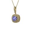 7.19 ctw Tanzanite & Diamond Victorian Necklace 14K Yellow Gold - REF-290A9N